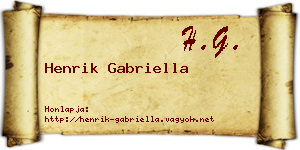 Henrik Gabriella névjegykártya